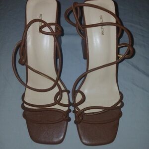 Chic Brown Strappy Heels